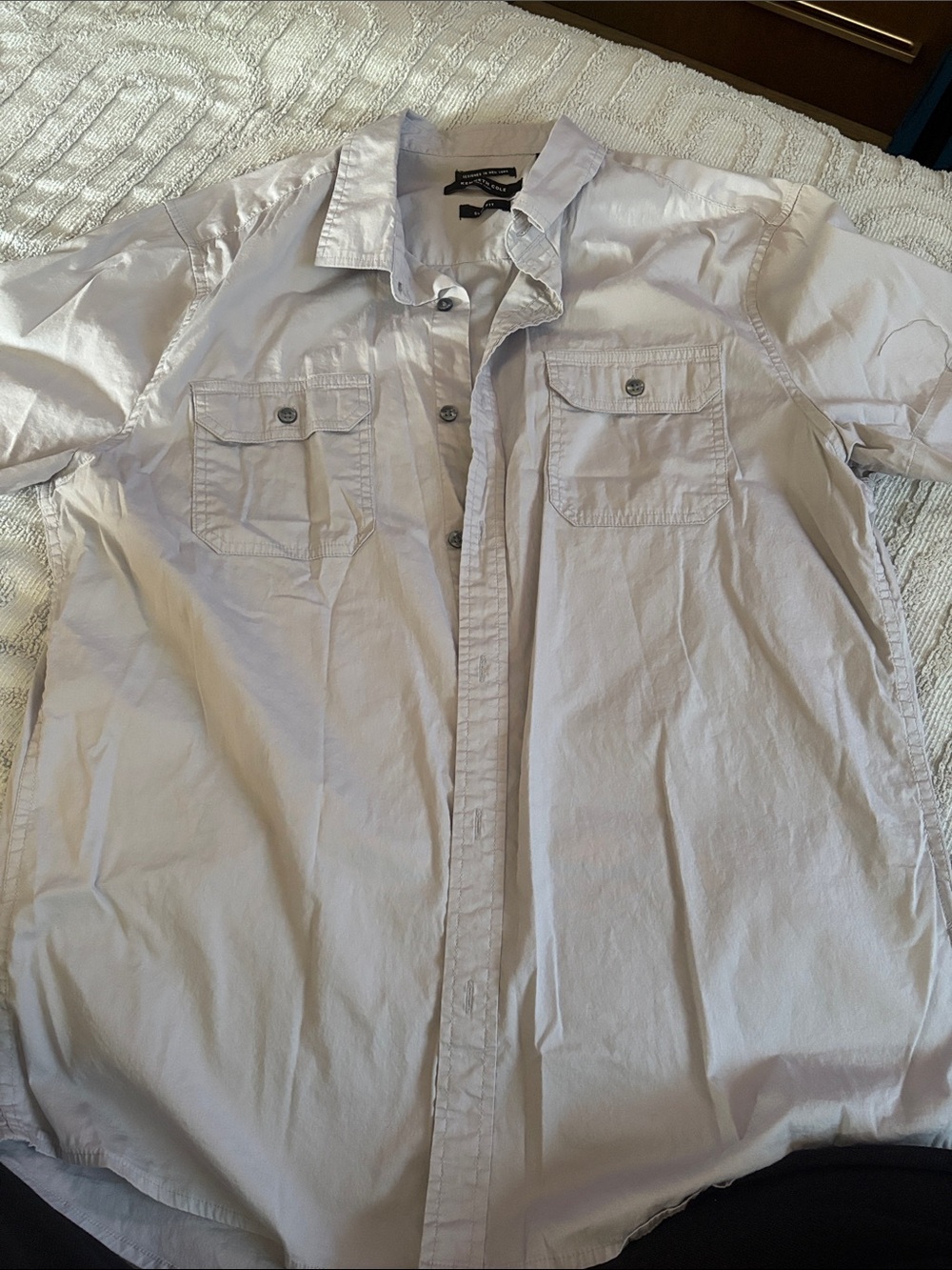 Kenneth Cole Slim Fit Light Gray Button-Up Shirt